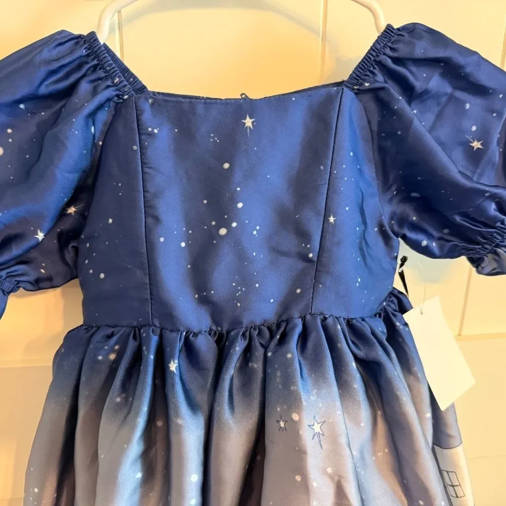 New Pippa & Julie Girls Christmas Dress 3T Gorgeous Holiday Navy Multicolor
